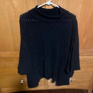 Free People Beach, black, poncho/cape style tunic, Medium